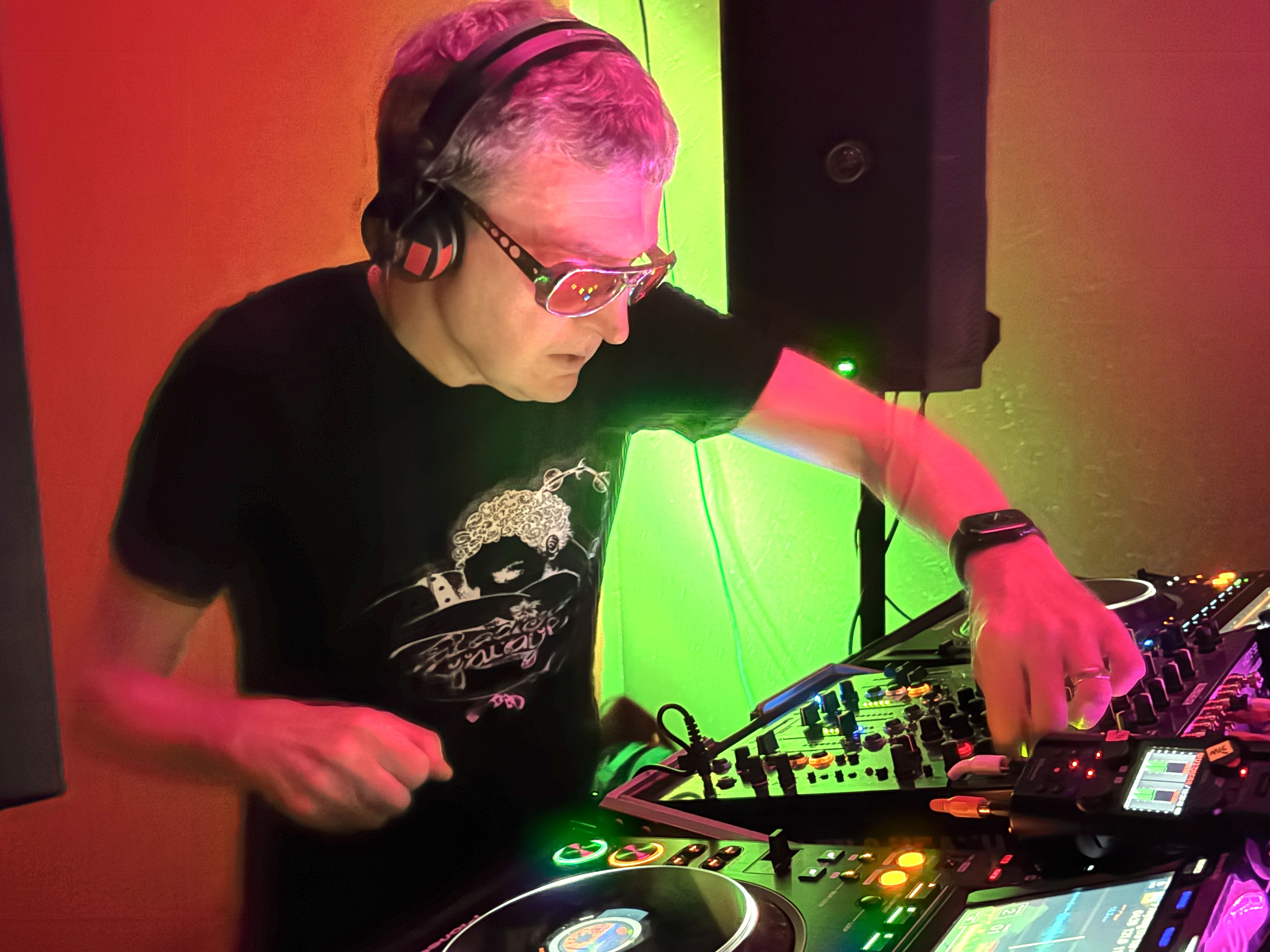 Anthony deejaying.